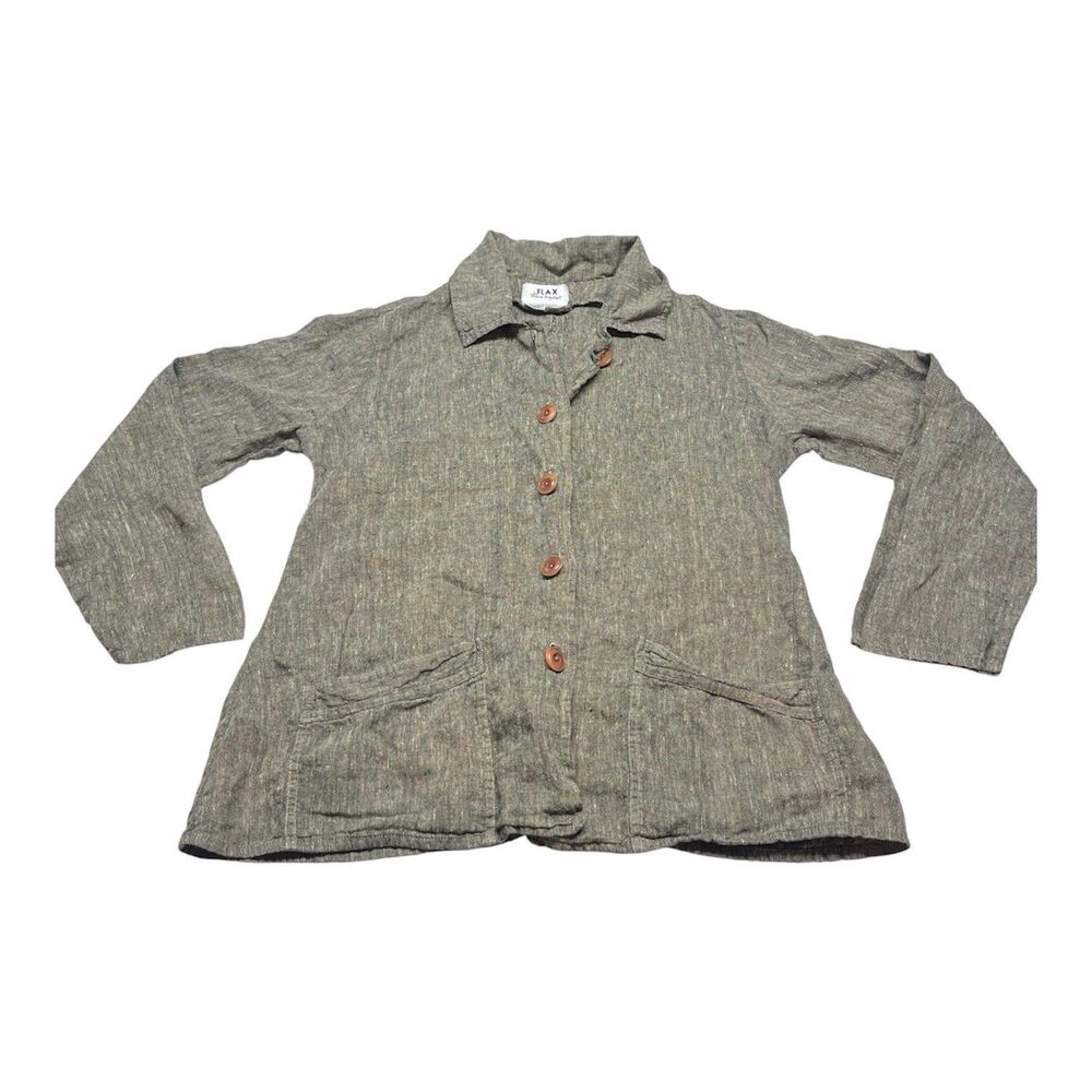 Flax Jeanne Engelhart Linen Shirt Jacket Tunic Top